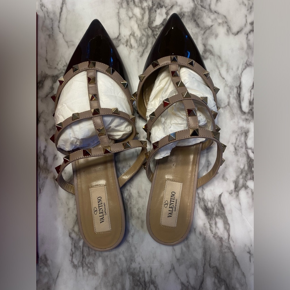Valentino Rockstud Flats Mules size 8.5 - Picture 3 of 10